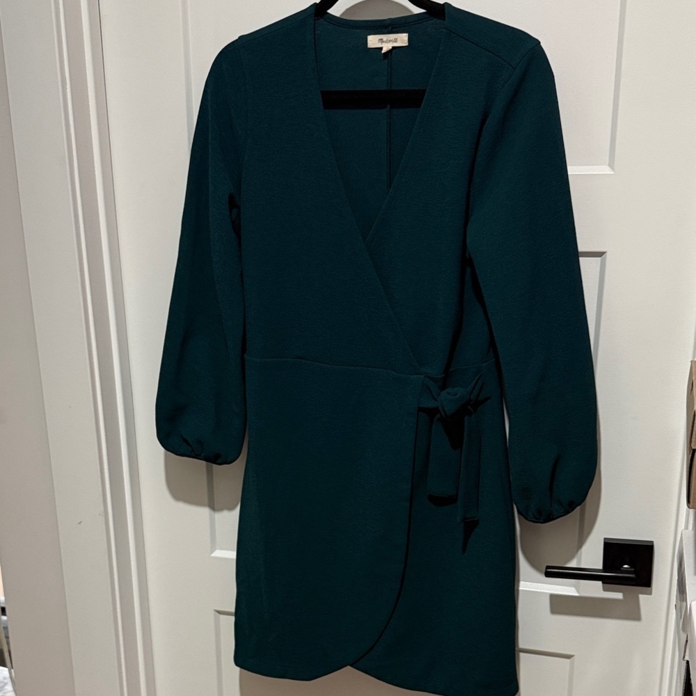 Madewell Emerald Wrap Mini Dress